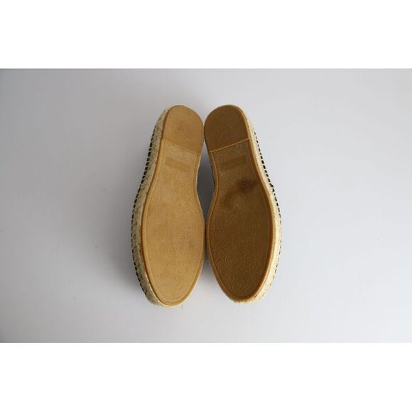 Saint Laurent Logo Embroidered Espadrille Flats in Black Canvas - Picture 8 of 12